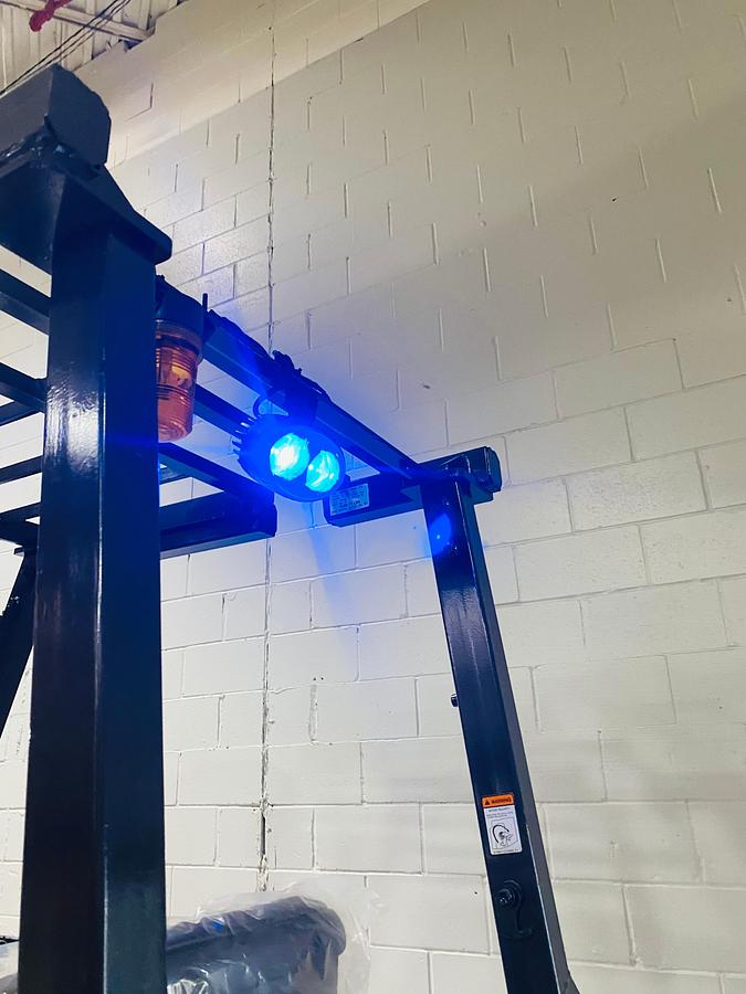 drive thru racking overhead guard with blue warning light