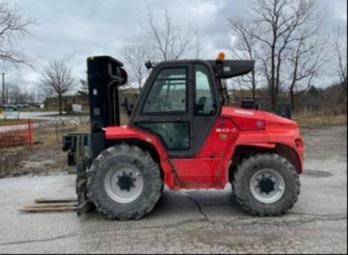 CSA-Certified 8,000 lb Manitou M40-4 Diesel Forklift with Full Cab, 4WD, and Single-Double Attachment Delivered to Brampton ON