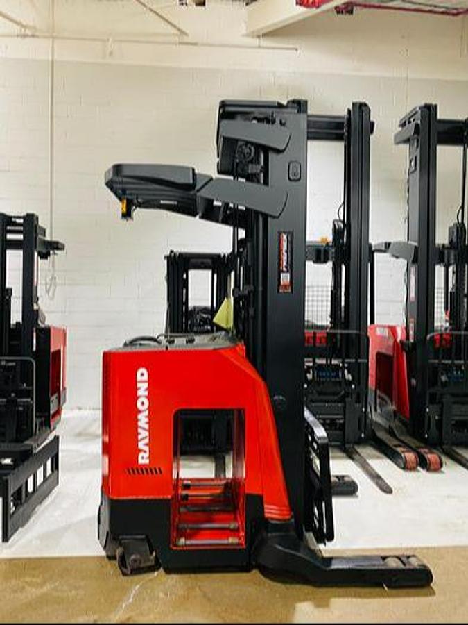 2013 Raymond 750-R45TT CSA reach truck Brampton 4500 lb 250” triple mast side shift single reach battery extra freezer-ready export vertical racking