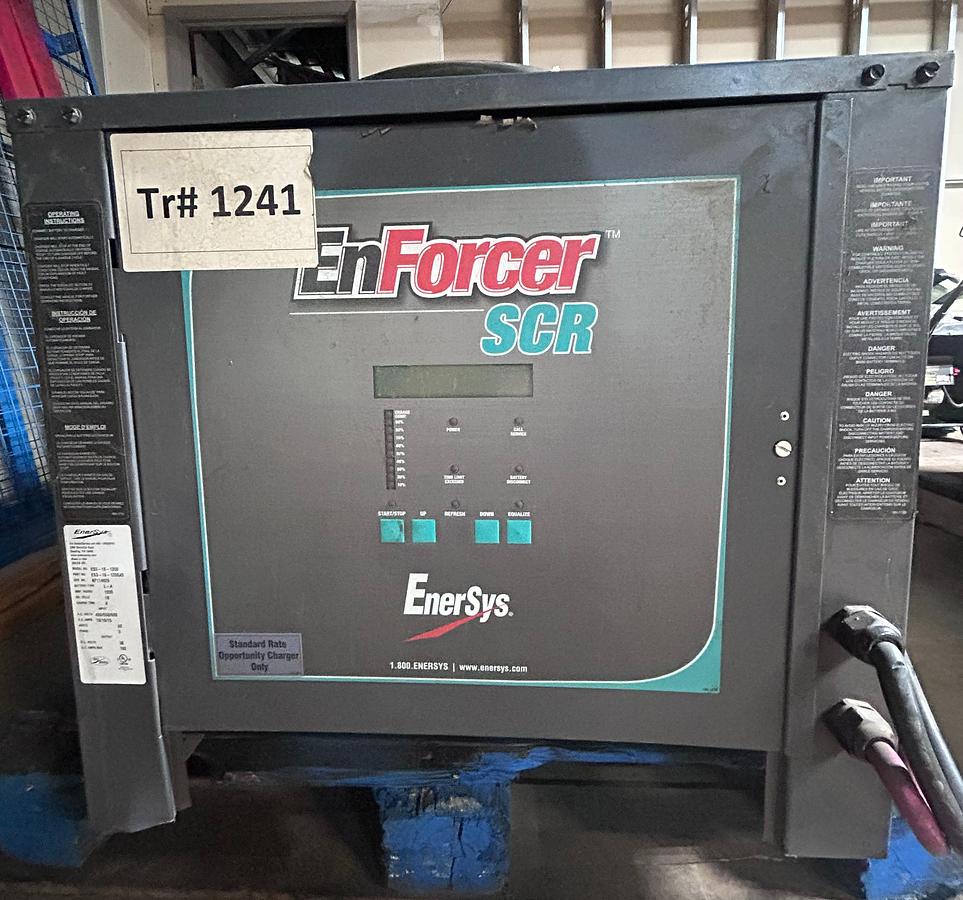 “EnerSys ES3‑18‑1200 forklift battery charger, 36V 192A lead‑acid unit with UL and ISO certification.”