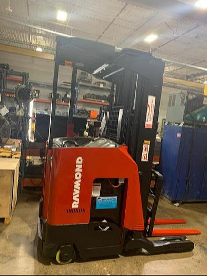 Raymond 730-R45TT CSA reach truck Brampton 4500 lb 211” triple mast side shift single reach battery extra low-clearance retrofit indoor export