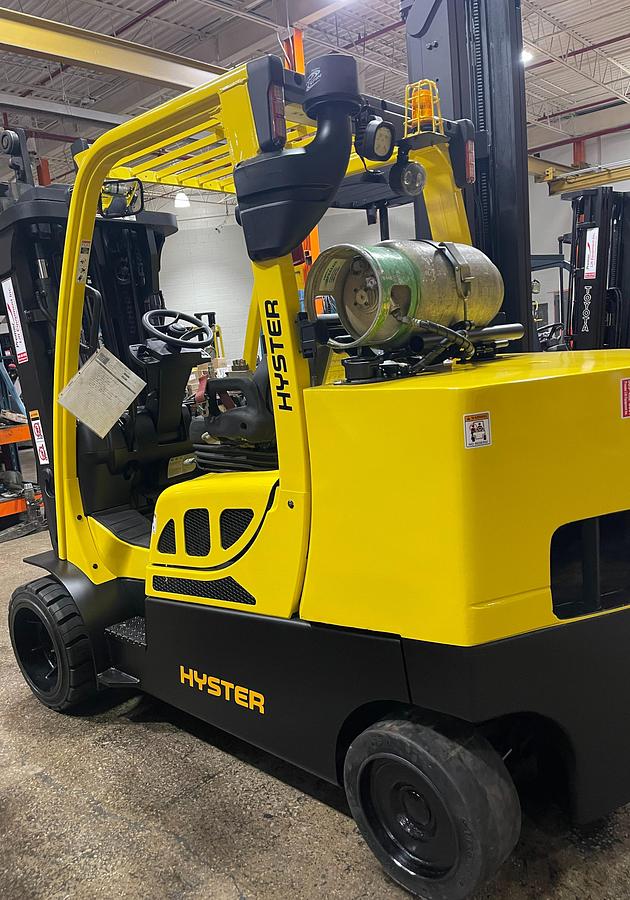2017 Hyster S120FTPRS – opposite side angle – LPG cushion forklift with 163” triple mast and clamp‑ready hydraulics – CSA certified