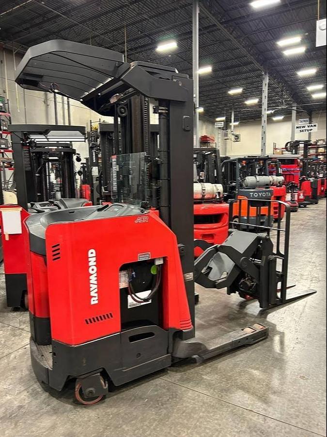 2018 Raymond 730-DR30TT CSA deep reach forklift Brampton 3000 lb 212” triple mast pantograph freezer-compatible export-certified