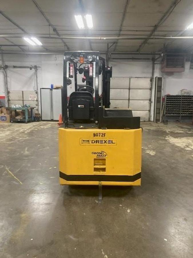 Drexel SL60AC – rear view – counterweight, roll-out battery compartment, CSA/MOL decals – swing mast electric forklift – Brampton ON