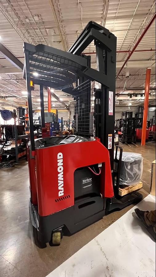 Raymond 750-R45TT CSA reach truck Brampton 4500 lb 268” triple mast side shift single reach battery extra indoor export