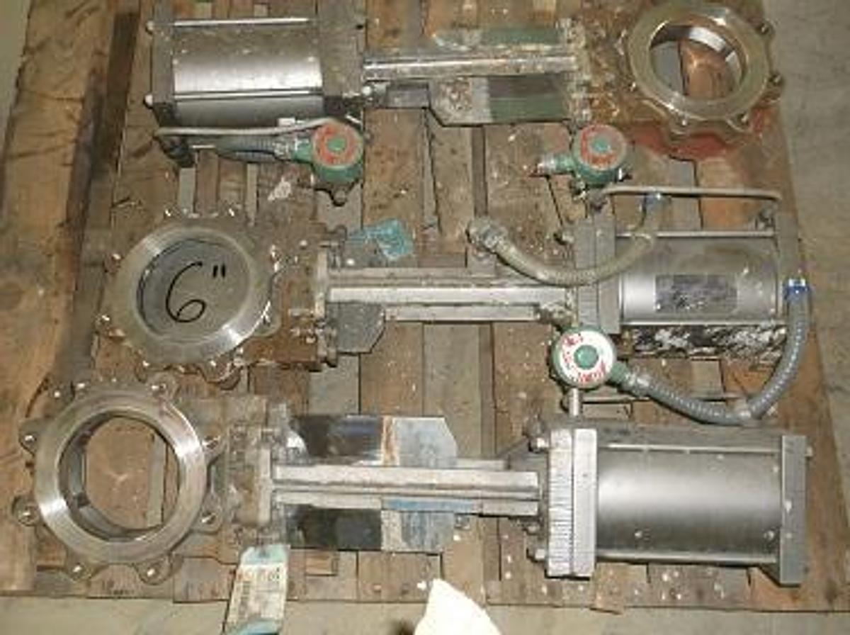 Used 6" Velan Air operated knife gateCall: