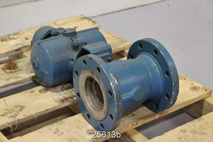 Used Neles Jamesbury 4" Air Operated Ball Valve, Stainless Body #25613