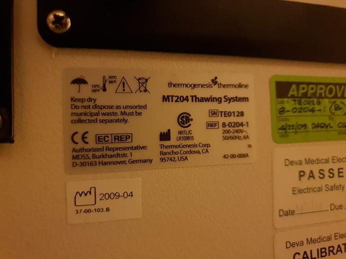 Used Thermogenesis MT204 Thawing system