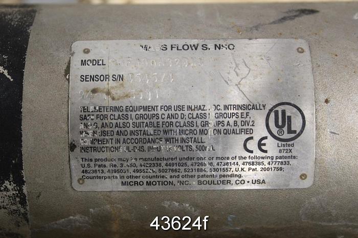 Used Micromotion RFT9739D4SUA Mass Flow Meter System #43624