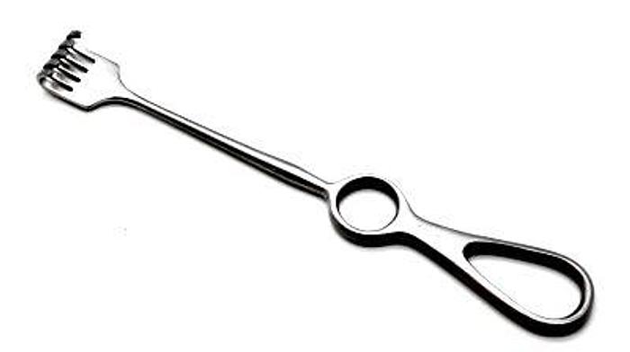 Used Retractor Rake Volkmann 5 Prong Blunt Points 220mm (8-1/2in)