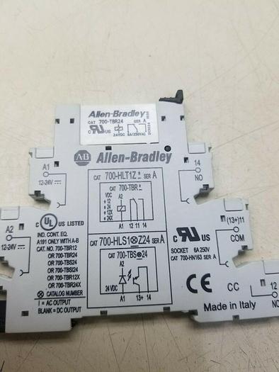 Used Allen-Bradley 700-HLT1Z Ser A Terminal Block with 700-TBR24 Relay Ser A