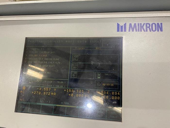 Used 2000 Mikron UCP 600 5 Axis Machining Center