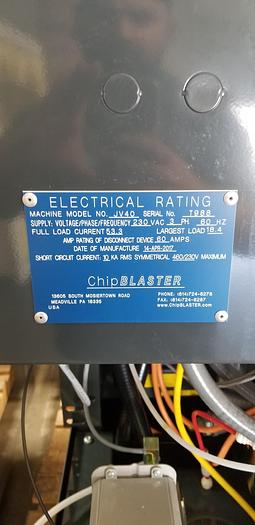 Used CHIP BLASTER JV-40 HIGH PRESSURE 1500 PSI COOLANT UNIT