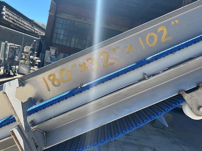 Unused Conveyor, Belt, 16"x 12', Plastic, Incline, Cleated, Unused #S744559