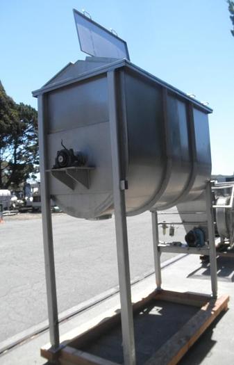 Used Mixer, Ribbon, 100 CF, S/st, No Motor,Mixer, Ribbon, 100 CF, S/st, No Motor, #S741826