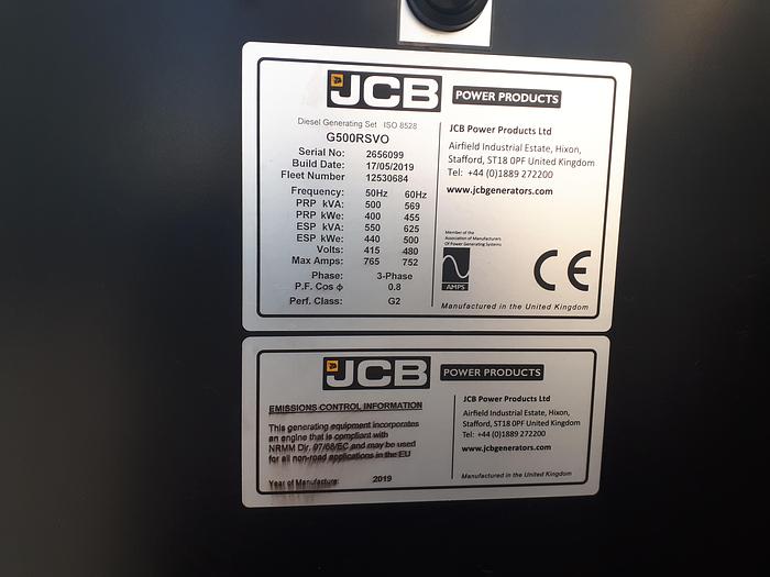 JCB G500RSVO- Rental Spec