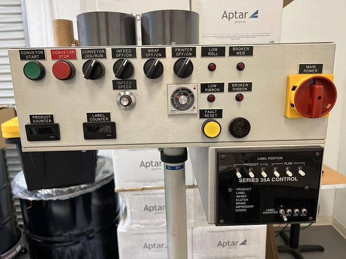 Used Labeler, Pressure Sensitive, Accraply, Model 35W, Conveyor #S744752