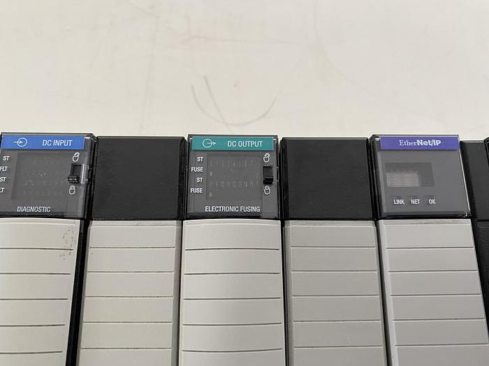 Used Allen-Bradley 1756-L73S, 1756-En2T & 1756-PB72 on 1756-A17 ControlLogix Chassis