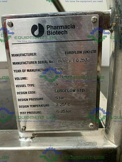 Used Pharmacia Biotech Euroflow 191 Liter Stainless Steel Chromatography Column