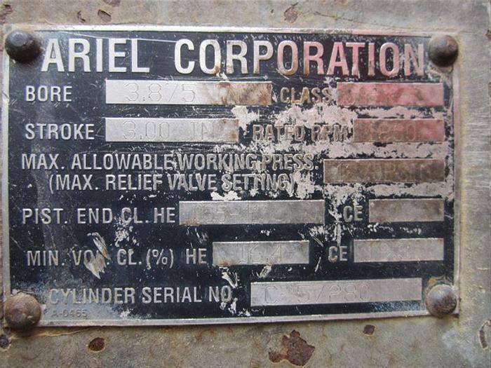 Used 0 Ariel JGA/2 AIR BOOSTER & 1250 CFM/350 PSI AIR COMPRESSOR