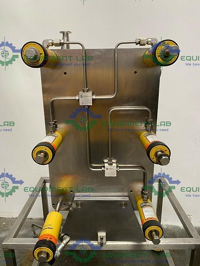 Used Pall Filtron 28 3/4" x 18 3/4" Cassete Filter Holder w/ Enerpac RCH-123 Cylinder