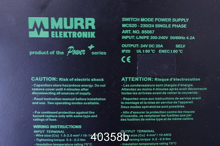 Unused Murr Elektronik Buffer Module MCS20-230/24 #40358