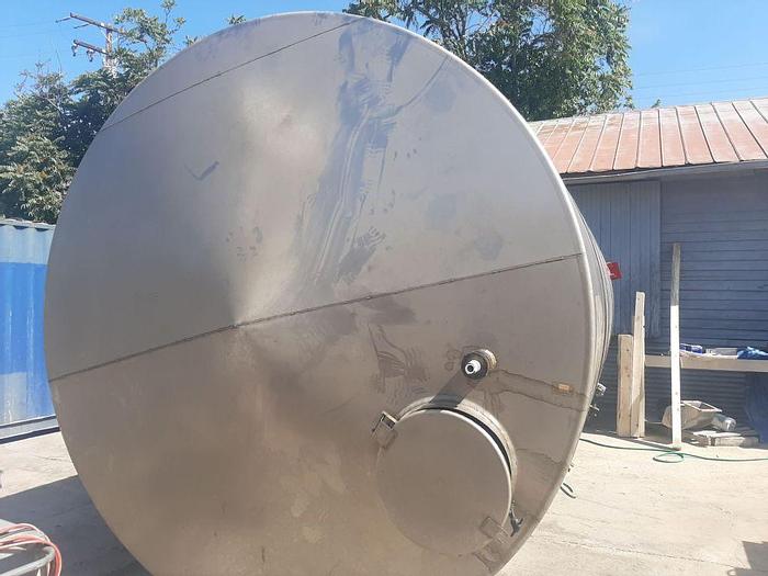 Used Tank, 7,250 Gallon, S/st, 9'4" x 14'3", Single Wall #S744542