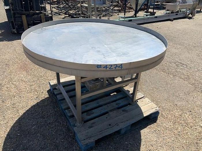 Used 48" Stainless Steel Rotary Pack Off / Accumulation Table