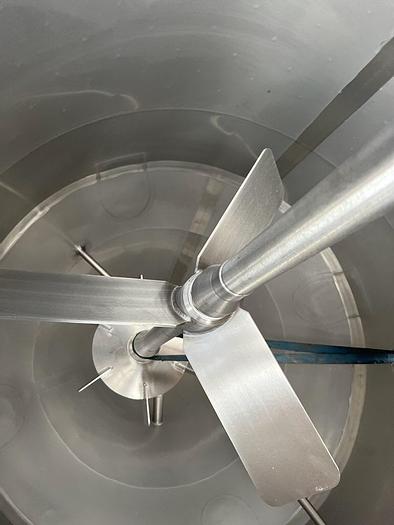 Used Tank, 132 Gallon, 500 Liter, S/St, Jkt, Agit, Cone Bottom #S744578