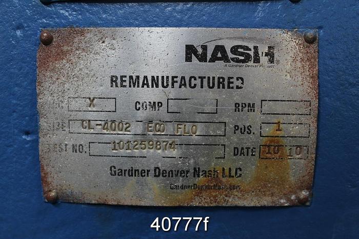 Refurbished Nash CL4002 Vacuum Pump, Stainless Steel Clad #40777