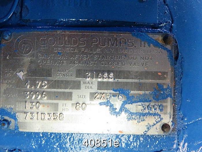 Used Goulds 3996 2x3x5 Inline Process Pump 40851 for Sale at CanAm