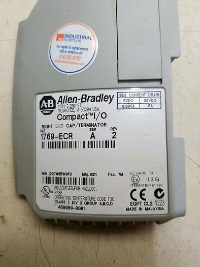 Used Allen-Bradley Compact I/O right end cap/terminator 1769-ECR,