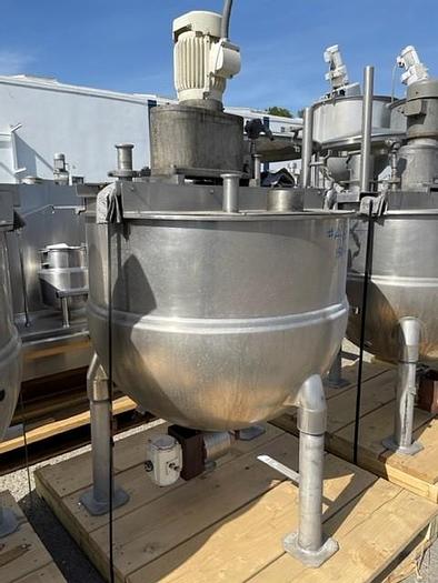 Used Groen 150 Gallon Stainless Steel Jacketed Mix Kettle With Dual Agitation