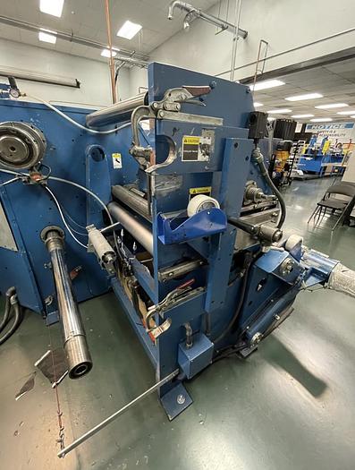 Used 30" DUSENBERY MODEL 10000 L3 DUPLEX REWIND WITH EDGE GUIDE AND SHEAR SLITTING REBUILT 2017