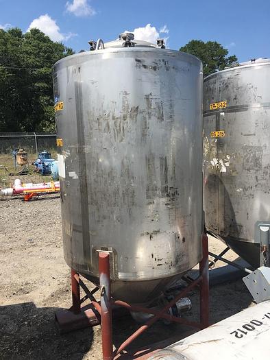 Used Walker 475 gallon 304 stainless steel vertical tank