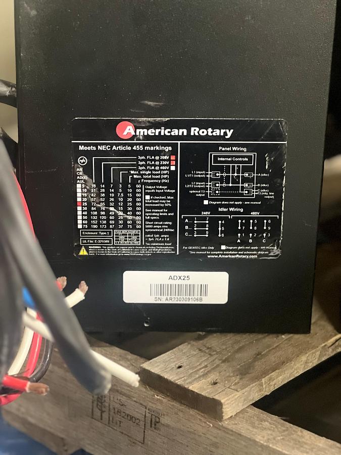 Used Phase Converter American Rotary