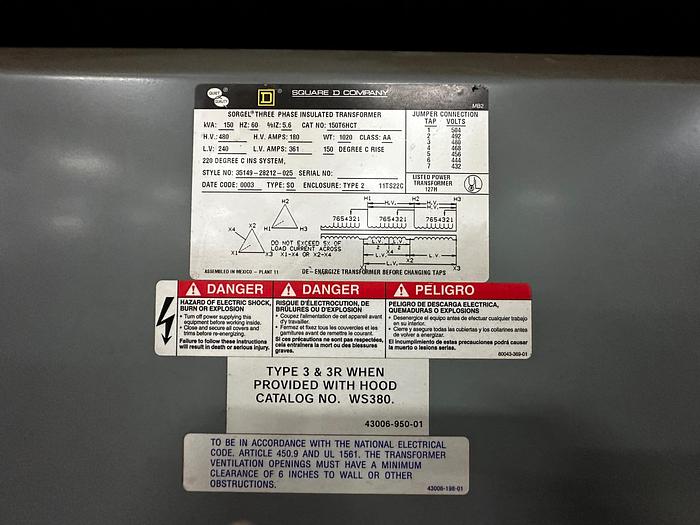 Used 150 kVA Transformer