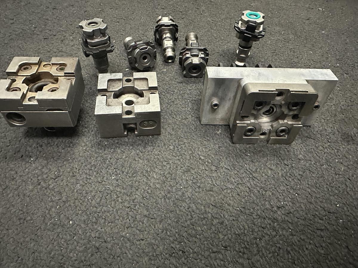 Used Set of System 3R - (3) Electrode Holder with (5) Macro Draw Bar Pull Stud