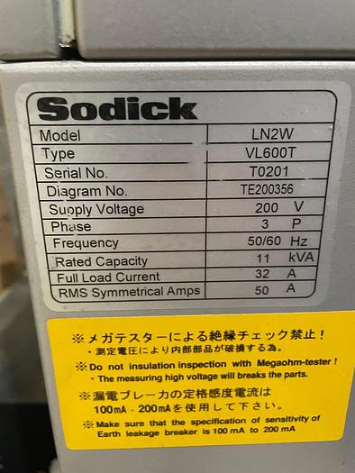 Used Sodick VL600QH LN2W