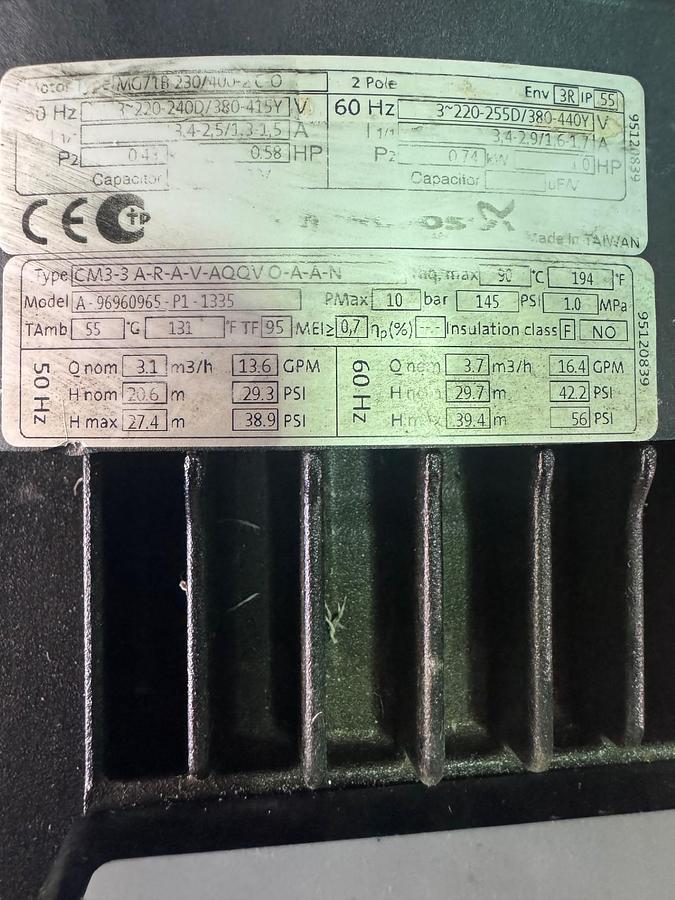 Used Grundfos A-96960965-P1-1335