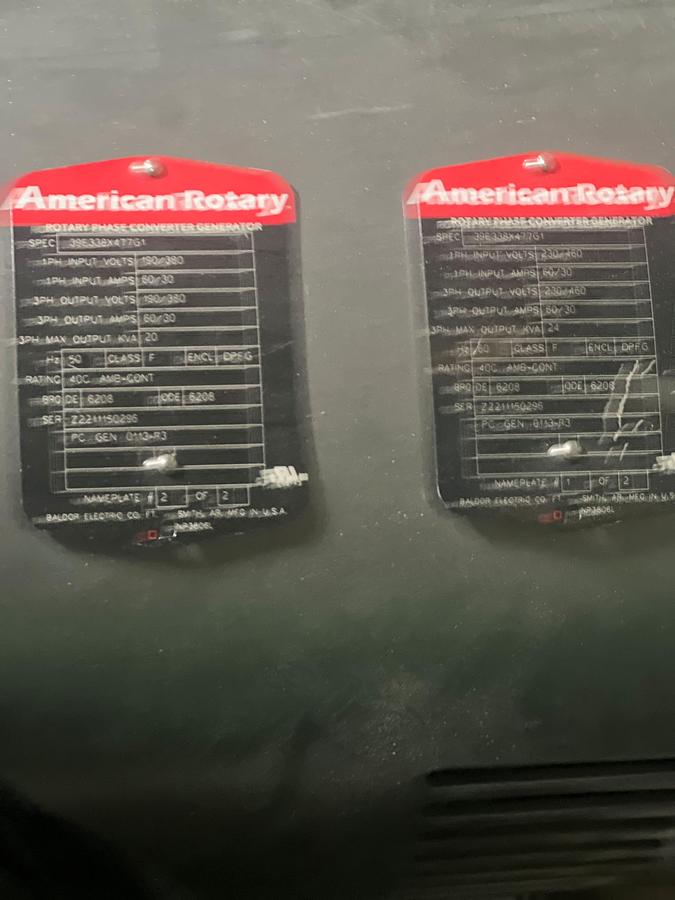 Used Phase Converter American Rotary