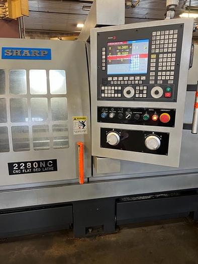 Used Sharp 2280NC Flat Bed CNC Lathe