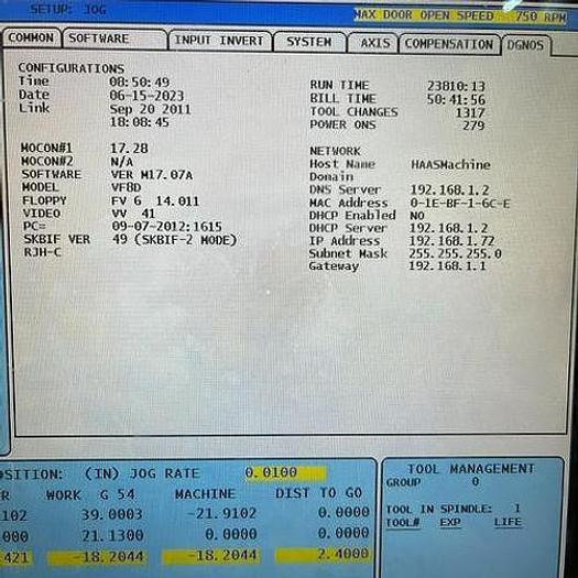 Used HAAS VF-8D/40 VMC