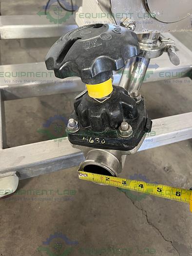 Used Alpha Stainless  2118P12 Rotary Lobe Pump on Stainless Steel Rolling Cart