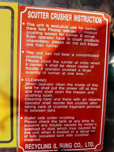 Used Grinder, Plastic, Scrap, 1.5 HP Cutter, Granulator #S744867