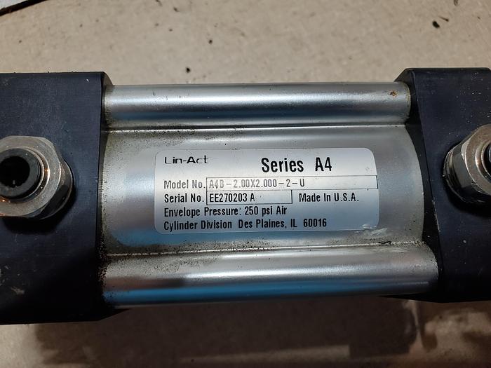 Used Lin-Act Series A4B 2.00x2.00-2-U 250PSI Pneumatic Cylinder (BRA3)