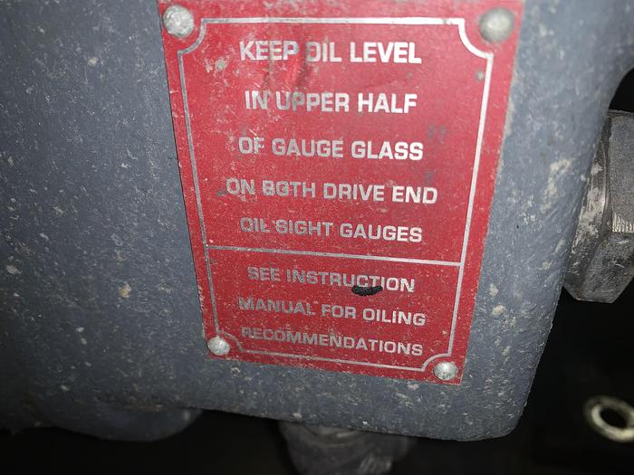 Used ROOTS ROTARY LOBE BLOWER 1200 RPM MFG. 2017