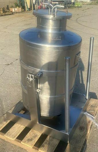 Used Bosio 250 Liter Dumping Tilting 316L Stainless Steel Tank - Pressure Vessel
