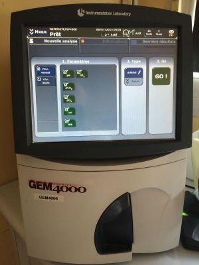 Usado TERMÓMETRO DE LABORATORIO INSTRUMENTACIÓN GEM Premier 4000 Analizador de gases en sangre