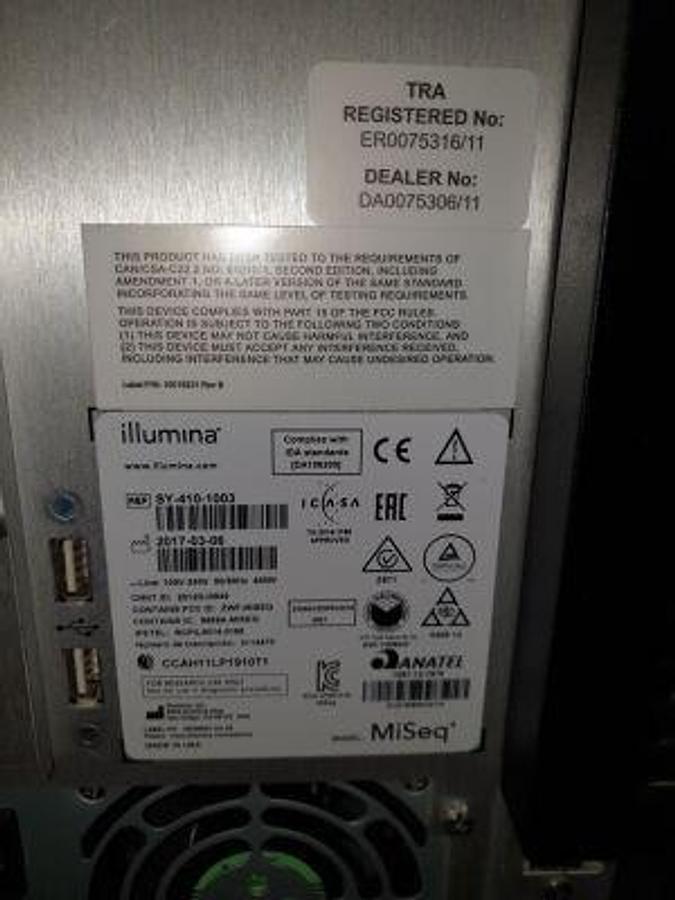 Usado ILLUMINA MISEQ NGS secuenciador de banco de pruebas
